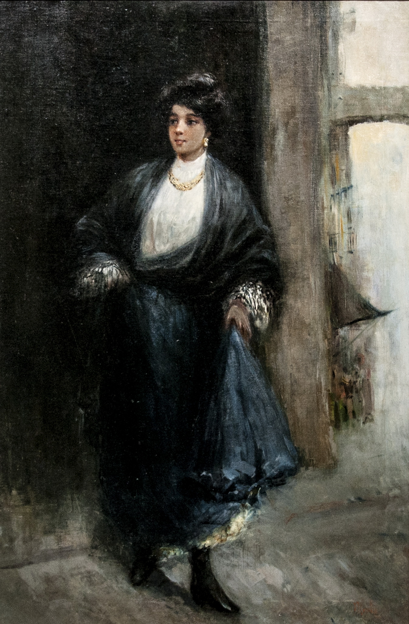 LADY WITH SHAWL披肩女士写实