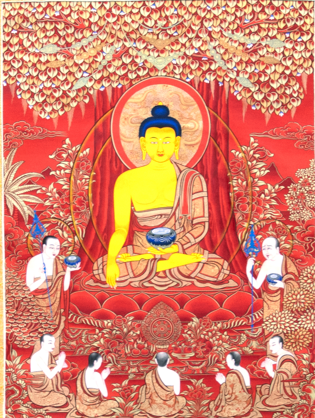 菩提樹下佛陀說法圖