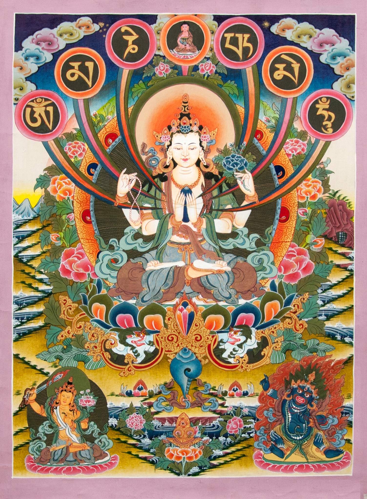 四臂觀音&六字明咒